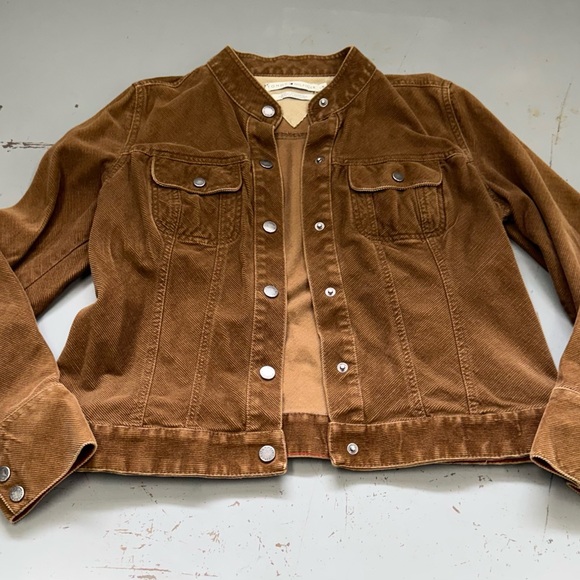 Tommy Hilfiger Women’s Vintage Brown Corduroy Shirt Jacket Shacket Preppy - Picture 2 of 6